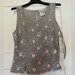 Adrianna Papell 100% Silk beaded evening top nwt size‎ 8 MSRP $198 Handmade